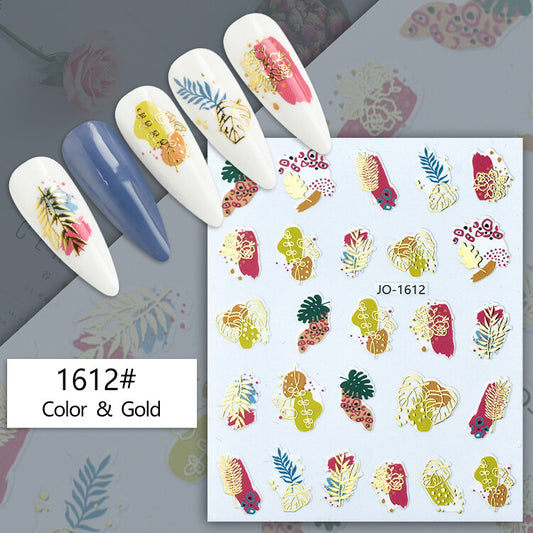 Flower Gold Art Nail Art Sticker JQ1612