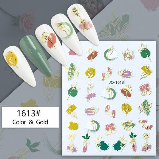 Flower Gold Art Nail Art Sticker JQ1613