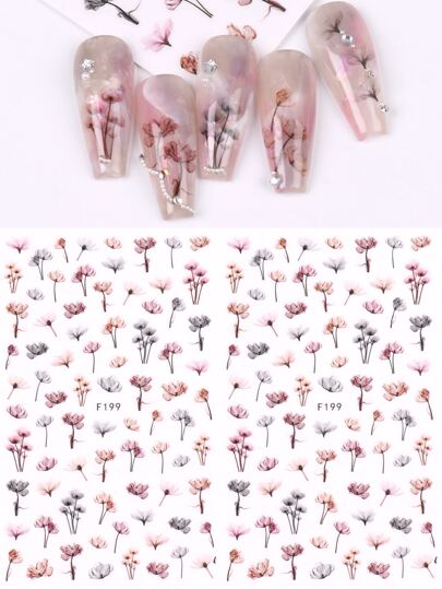 Flower Nail Sticker F199