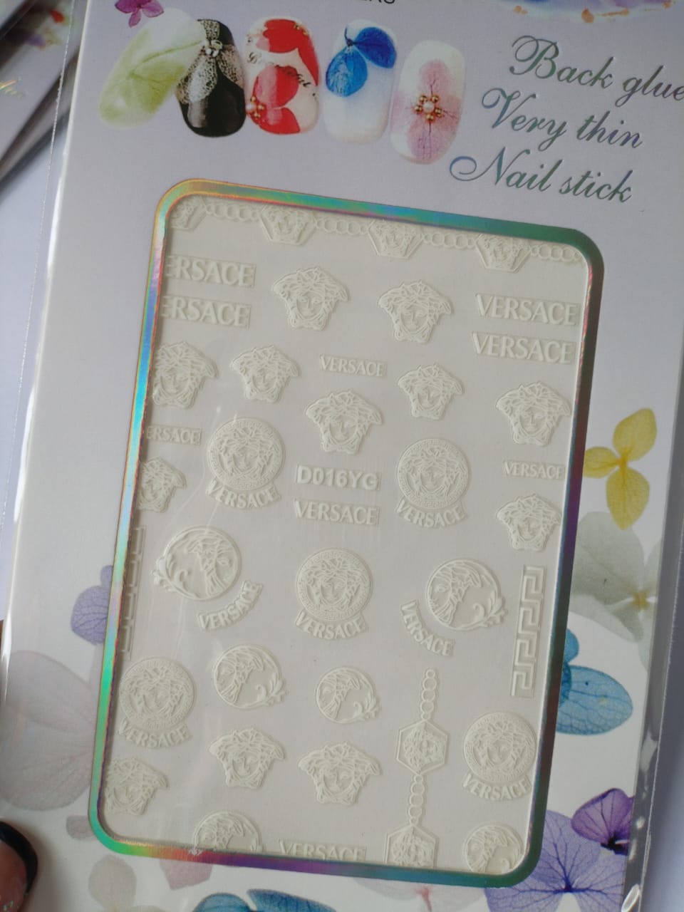 Glow in the Dark Fashion Design Brand Text Nail Sticker D016YG