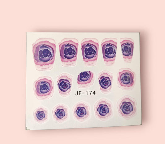 Blooming Rose Floral Nail Art Decal JF174