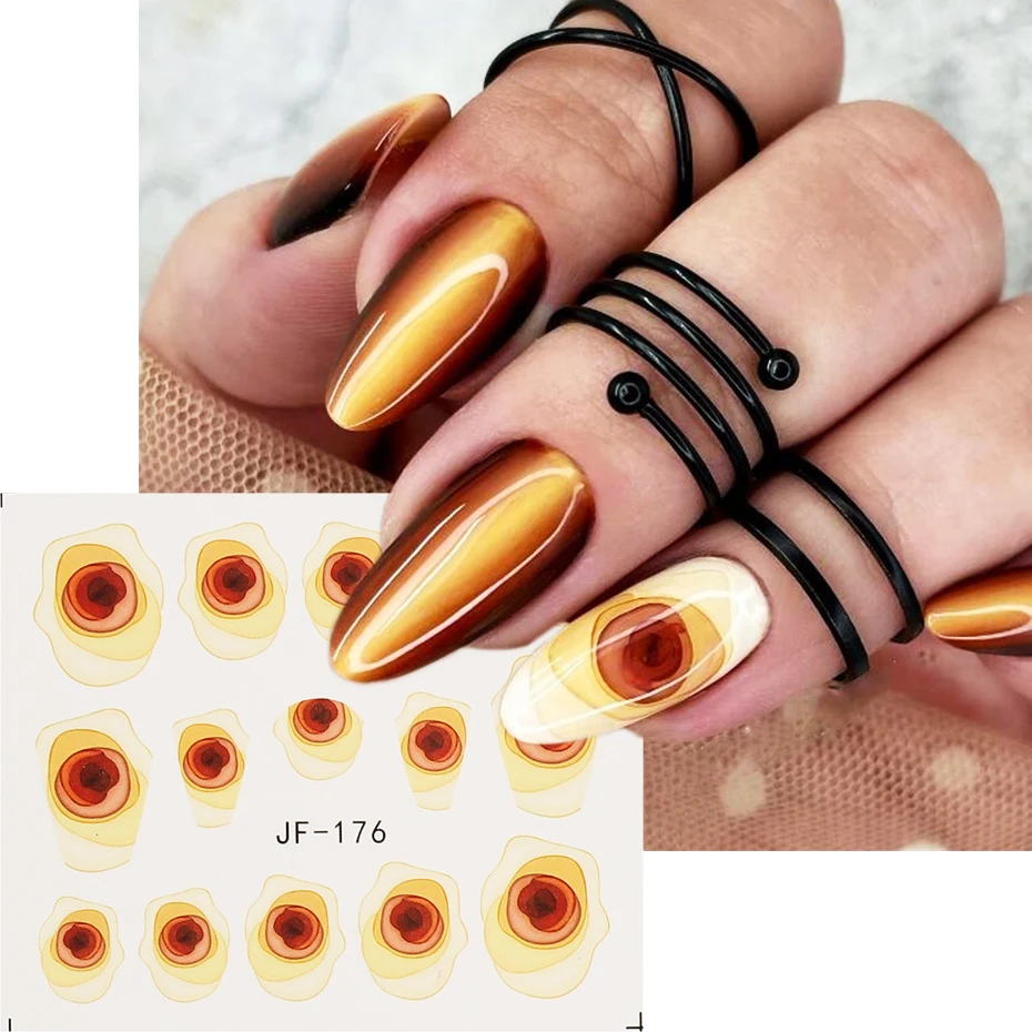 Blooming Rose Floral Nail Art Decal JF176