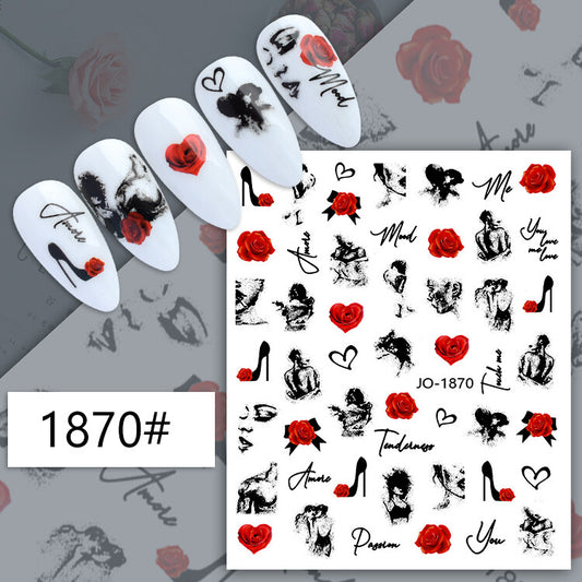 Valentine Heart Nail Sticker