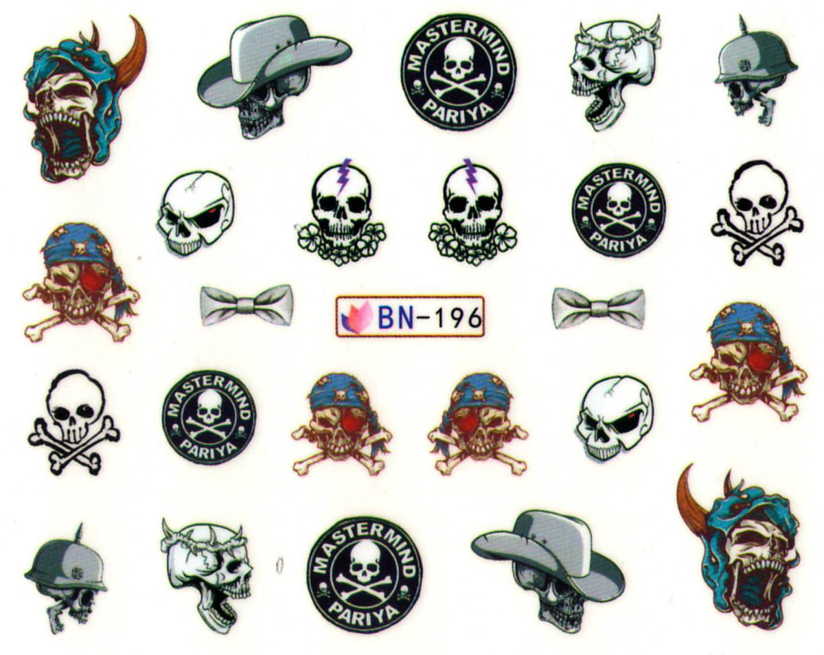 Skull Halloween Nail Decal BN196