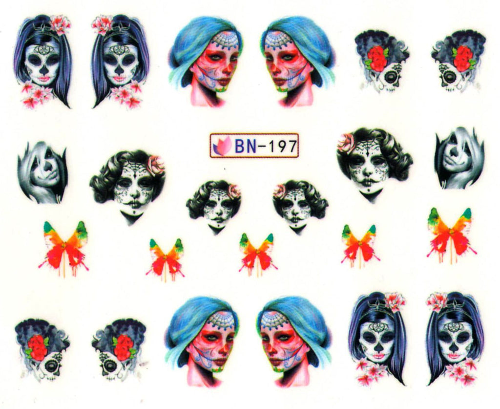 Skull Halloween Nail Decal BN197