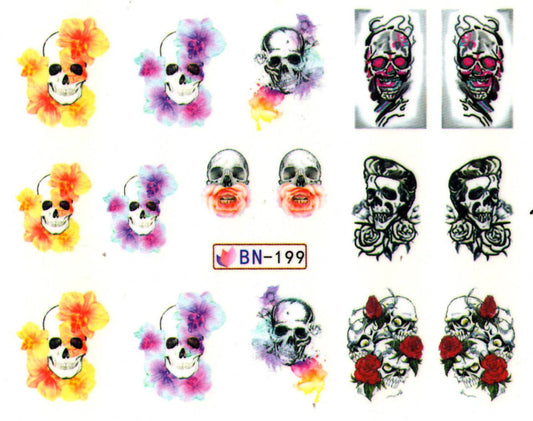 Skull Halloween Nail Decal BN199