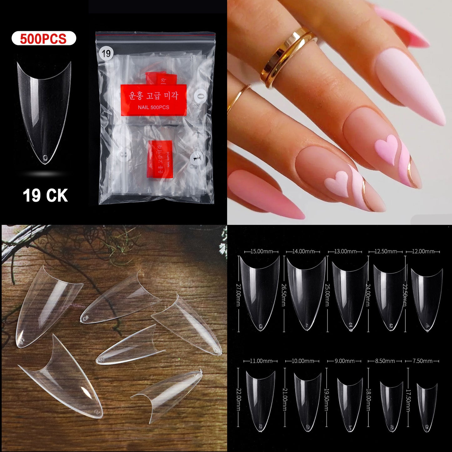 Nail Tips ( 500pcs/Packet ) clear