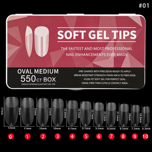 Soft Gel Tips - Oval Medium