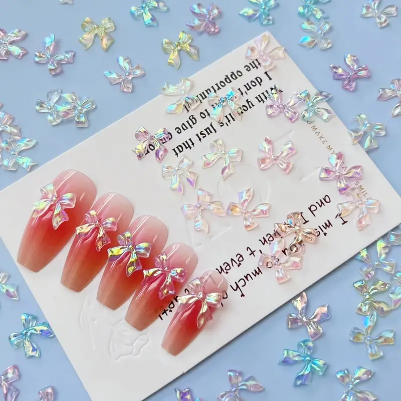 Bow Resin Nail Art Decoration 10 pcs