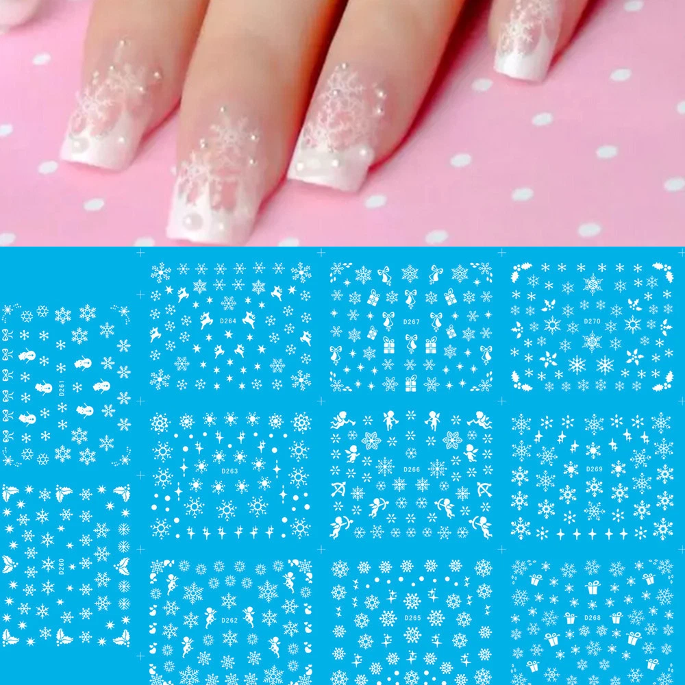 Nail Art Snowflakes Water Decal Range D260-270