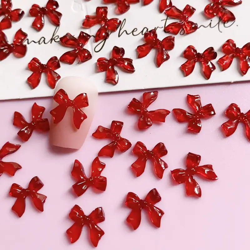 Bow Resin Nail Art Decoration 10 pcs