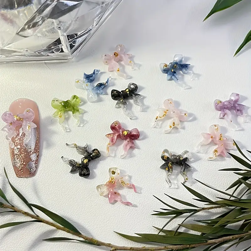 Bow Resin Nail Art Decoration 10 pcs