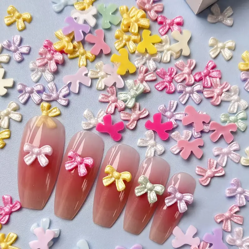 Bow Resin Nail Art Decoration 10 pcs