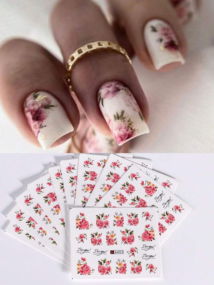 Flower Nail Decal A403