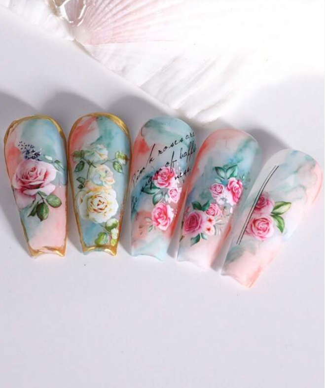 Flower Nail Sticker F676