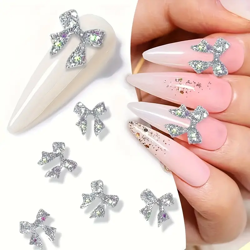 Bow Resin Nail Art Decoration 2pcs  Glow in the dark