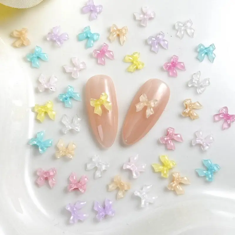 Bow Resin Nail Art Decoration 2pcs