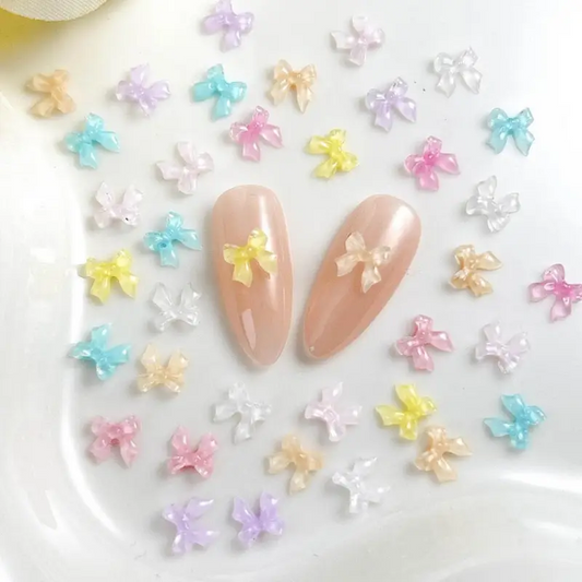 Bow Resin Nail Art Decoration 2pcs