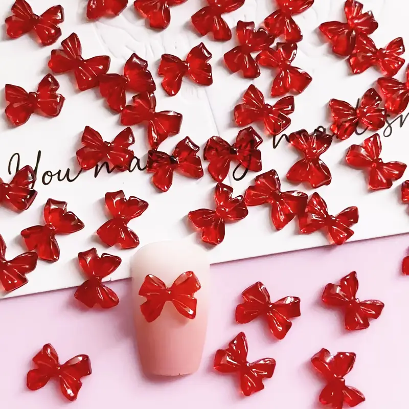 Bow Resin Nail Art Decoration 10 pcs