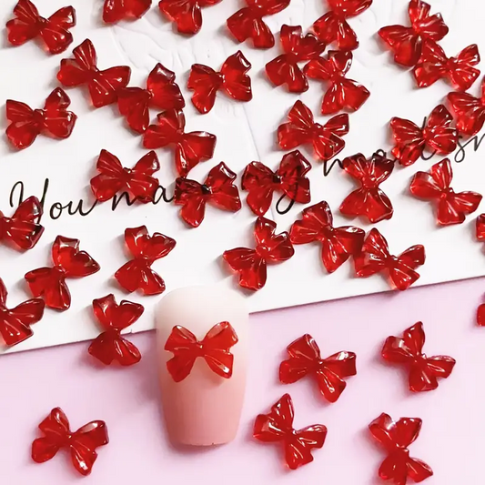 Bow Resin Nail Art Decoration 2pcs