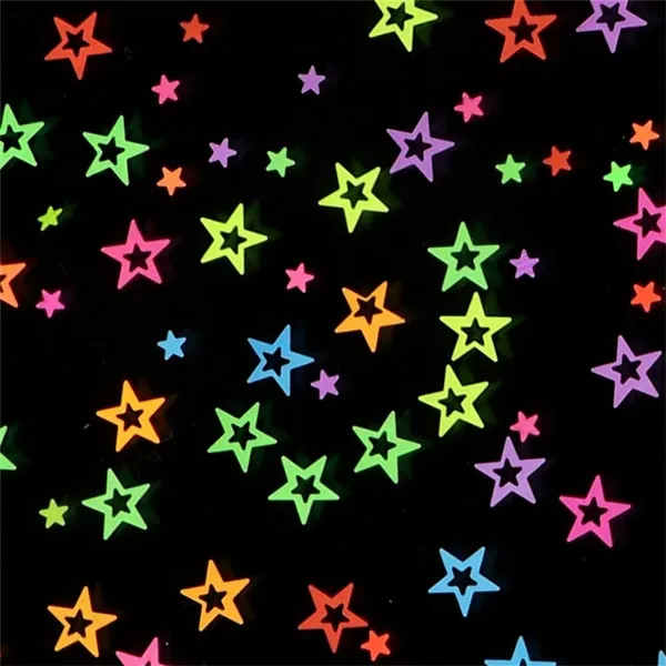 Hollow Star Neon Sequin Art - Multicolor