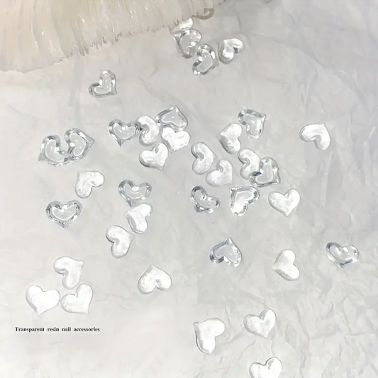 Heart Resin Nail Art Decoration 10 pcs