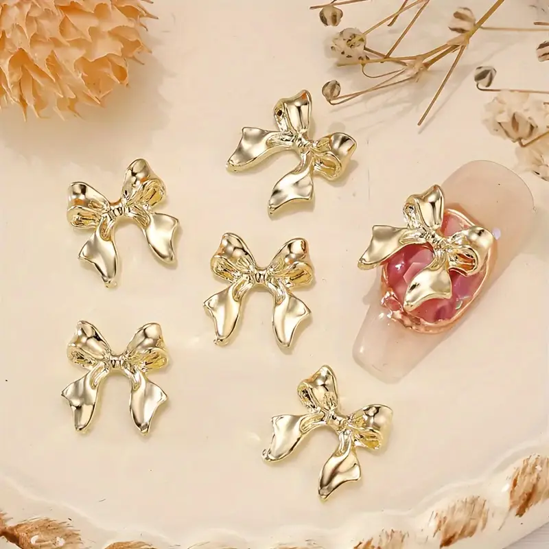 Bow Resin Alloy Nail Art Decoration 5 pcs
