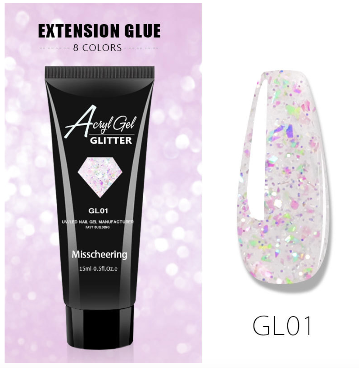 Glitter Poly Gel 15ml