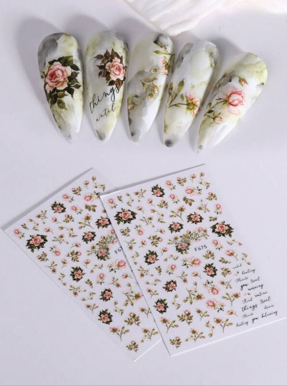 Flower Nail Sticker F675