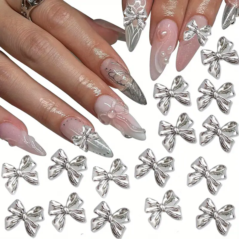 Bow Resin Alloy Nail Art Decoration 2pcs