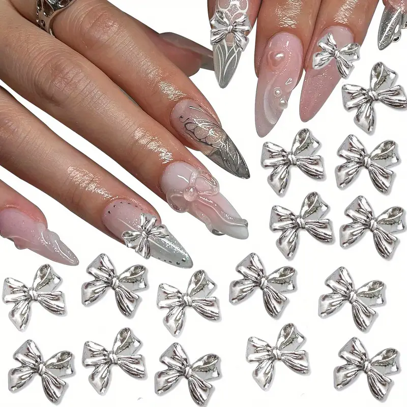 Bow Resin Alloy Nail Art Decoration 5 pcs