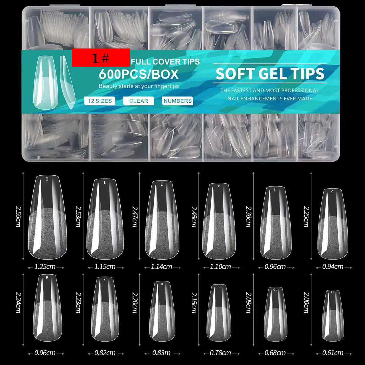 Clear Soft Gel Tips 5pcs Set