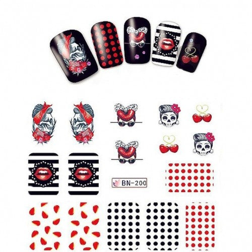Skull Halloween Nail Decal BN200