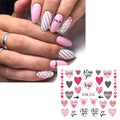 Valentine Heart Text Art Nail Decal BN2006