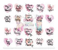 Valentine Heart Text Art Nail Decal BN2008