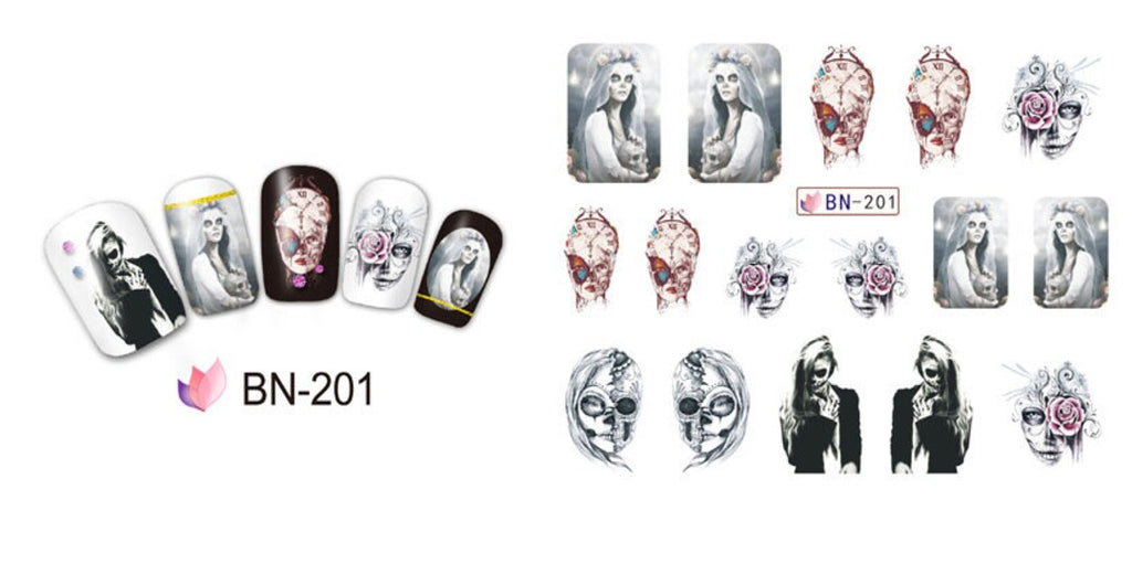 Skull Halloween Nail Decal BN201