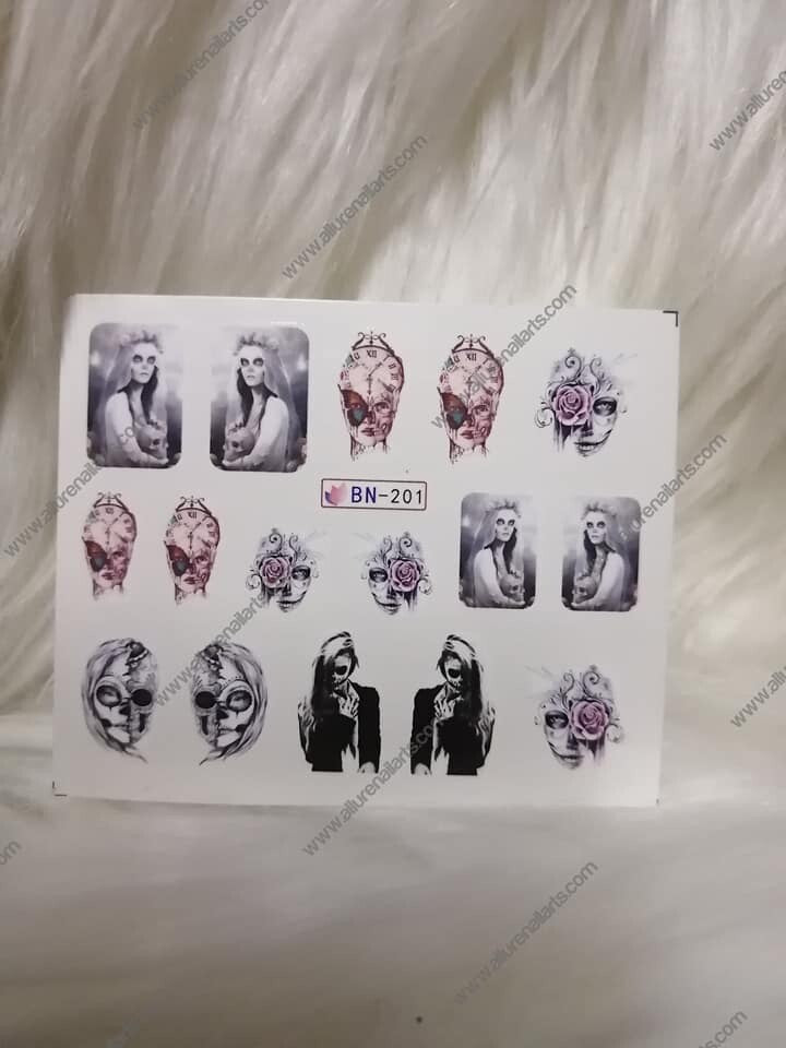 Skull Halloween Nail Decal BN201