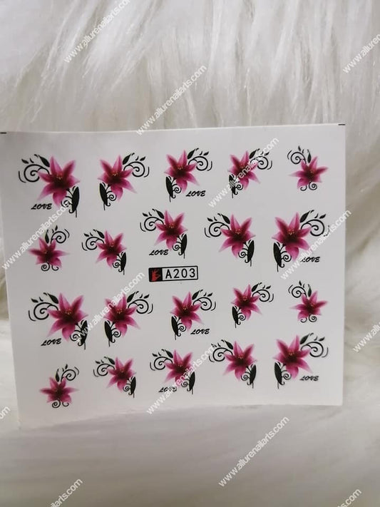 Flower Nail Decal A203