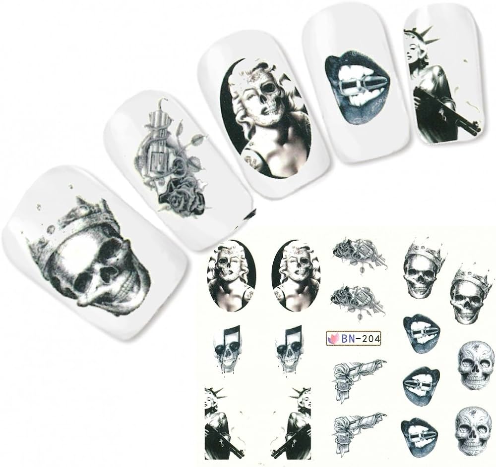 Skull Halloween Nail Decal BN204