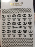 Fashion Design Brand Text Geometric Nail Sticker MD20