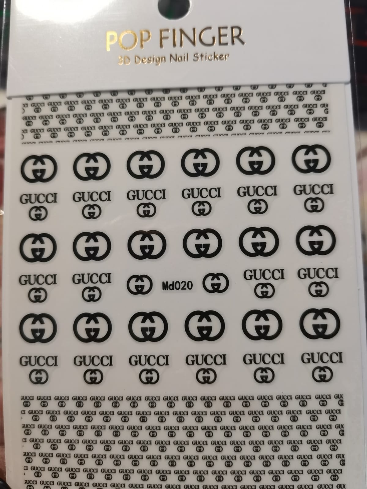 Fashion Design Brand Text Geometric Nail Sticker MD20