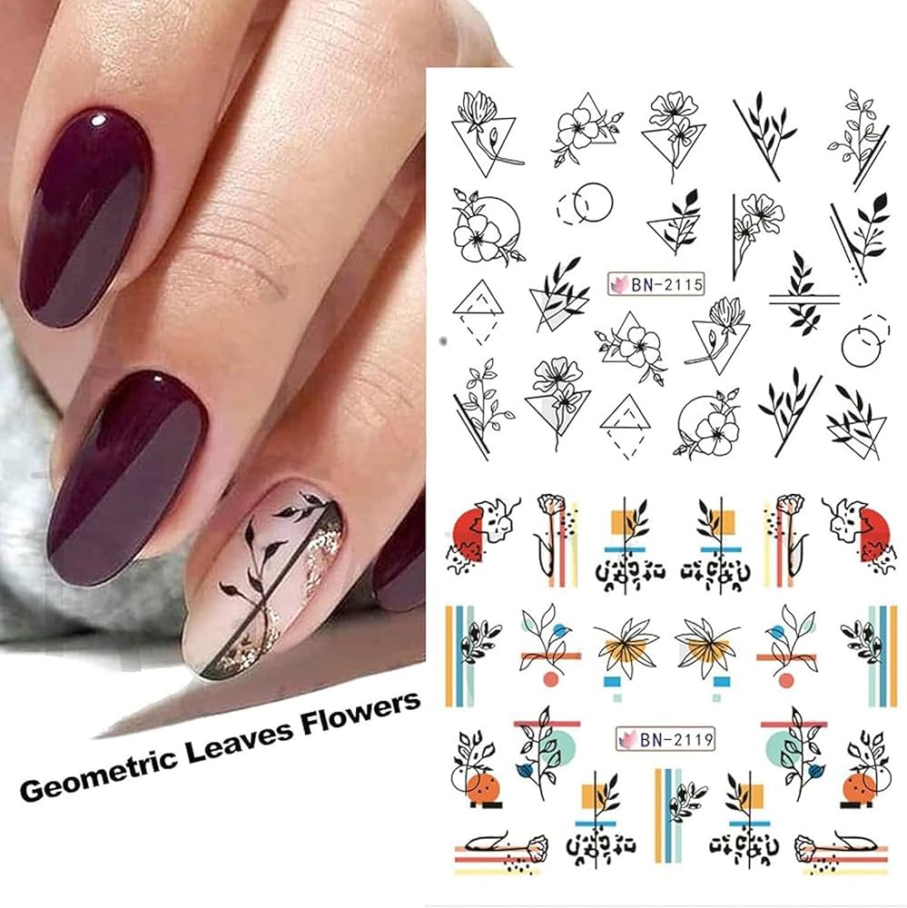 Flower Geometric Nail Decal BN2113-2124