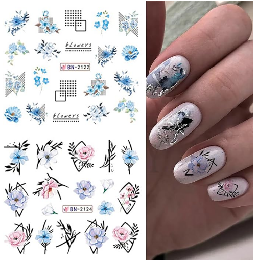 Flower Geometric Nail Decal BN2124