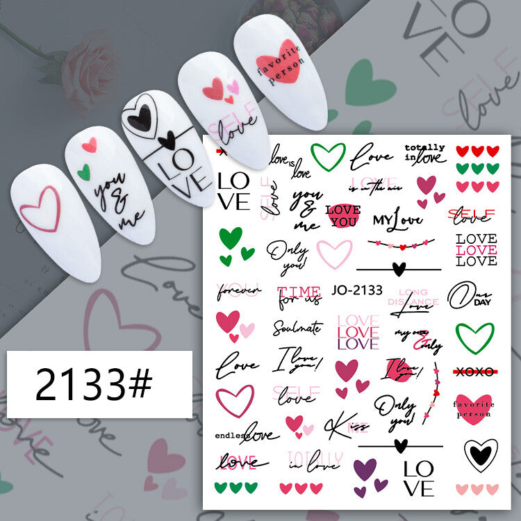 Valentine Heart Nail Sticker