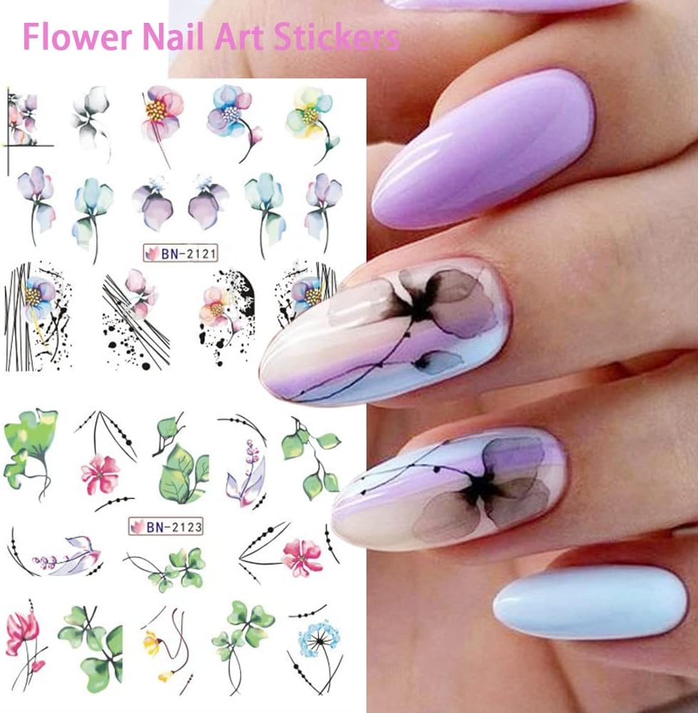 Flower Geometric Nail Decal BN2113-2124