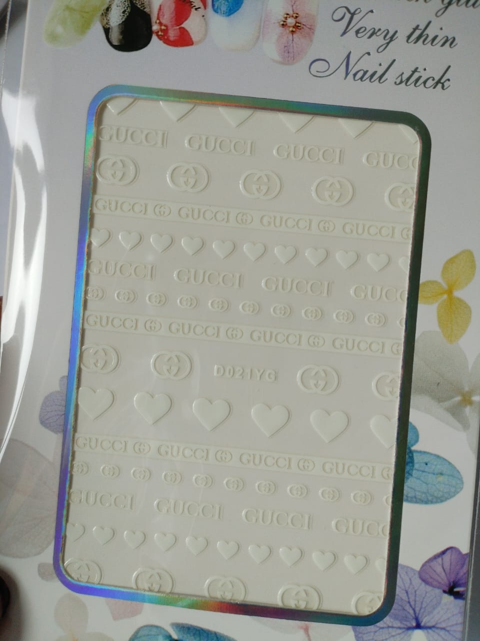 Glow in the Dark Fashion Design Brand Text Nail Sticker D021YG