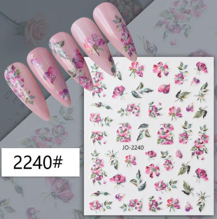 Flower Abstract Nail Art Sticker