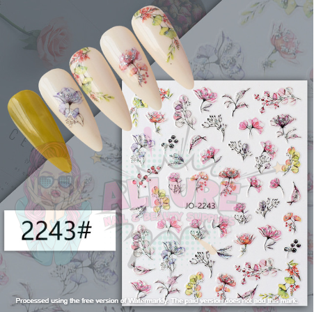 Flower Abstract Nail Art Sticker