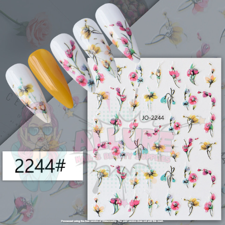 Flower Abstract Nail Art Sticker