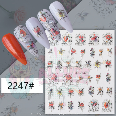 Flower Abstract Nail Art Sticker